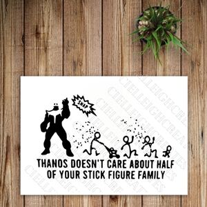 *2 for $20* Marvel Thanos Doesn't Care About Half Vinyl Decal Sticker Handcraft